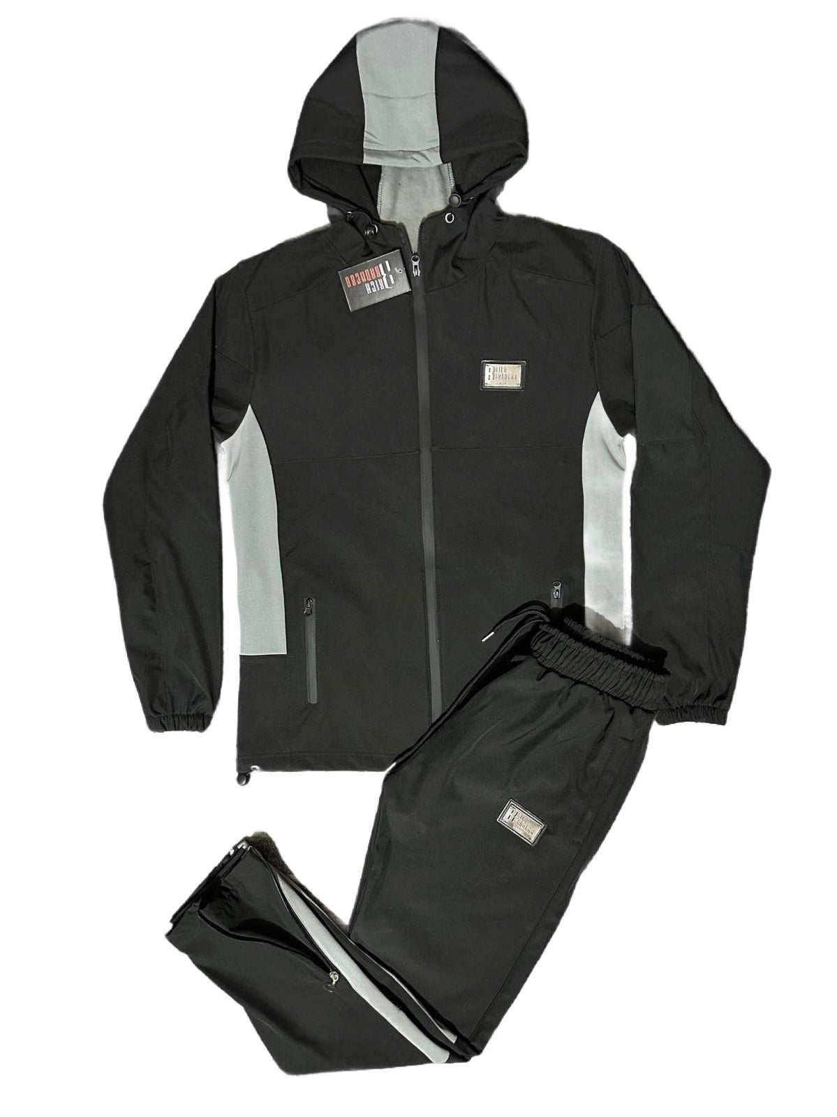 Winter Fleece Lined Tracksuit Black | Metal Plaque Collection