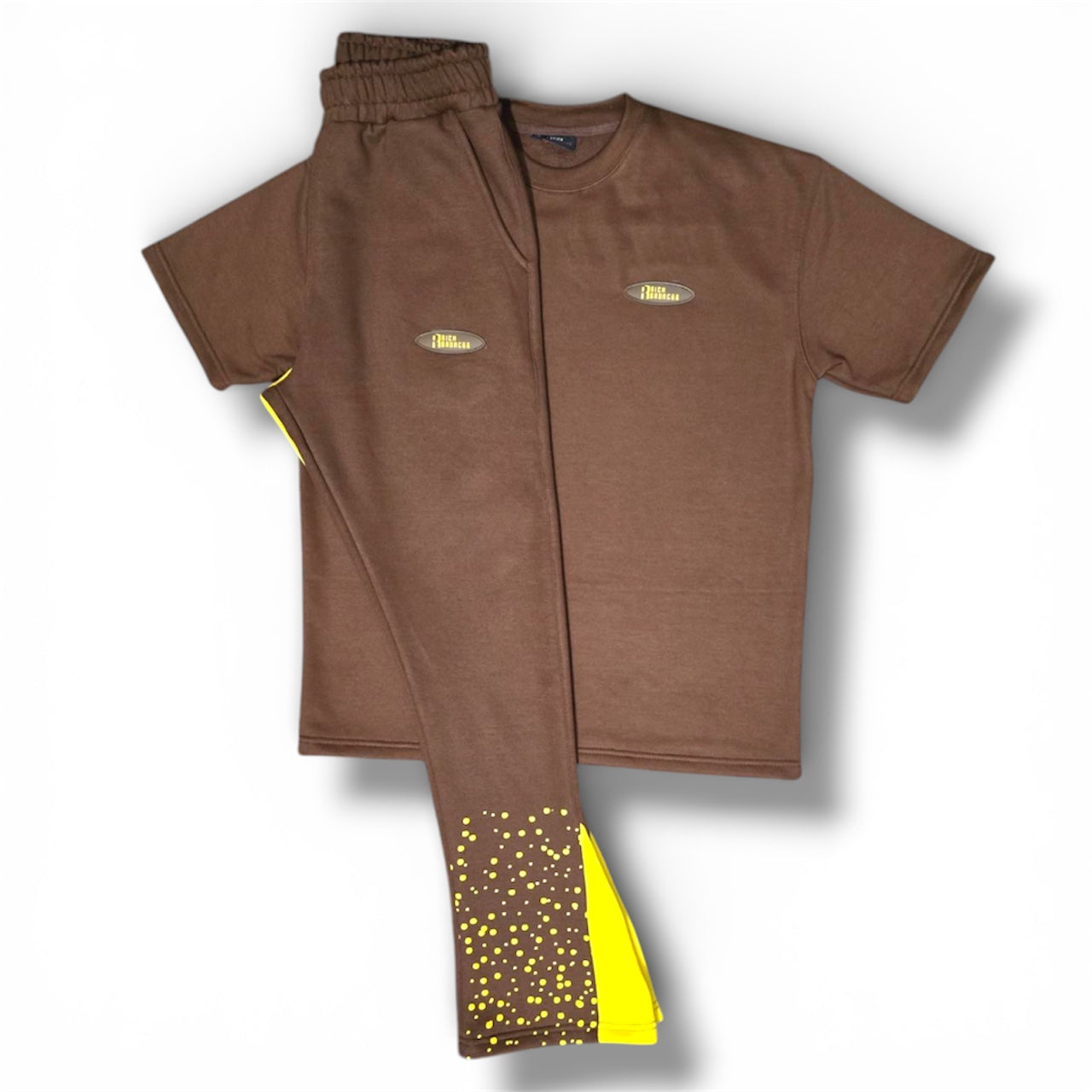 T-shirt /Track Set | Brown/Yellow