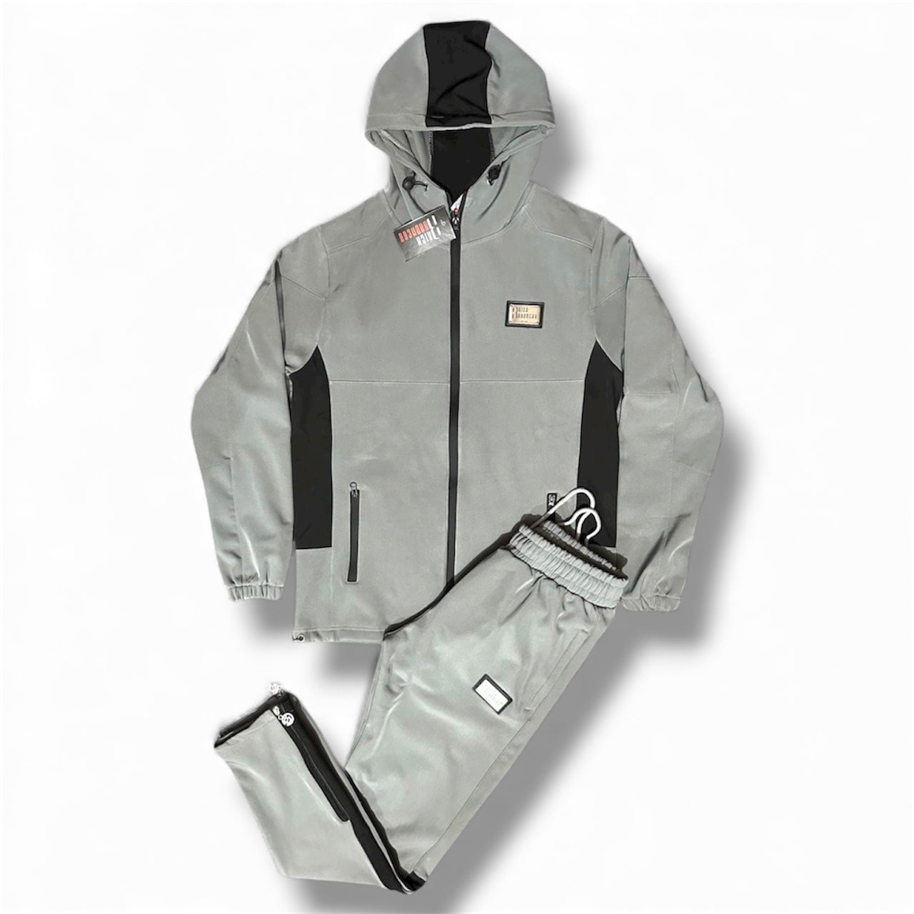 Winter Fleece Lined Tracksuit Grey | Metal Plaque Collection