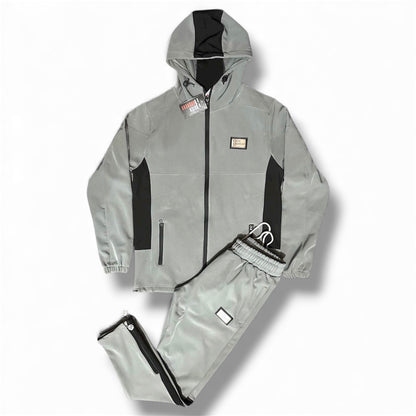 Winter Fleece Lined Tracksuit Grey | Metal Plaque Collection