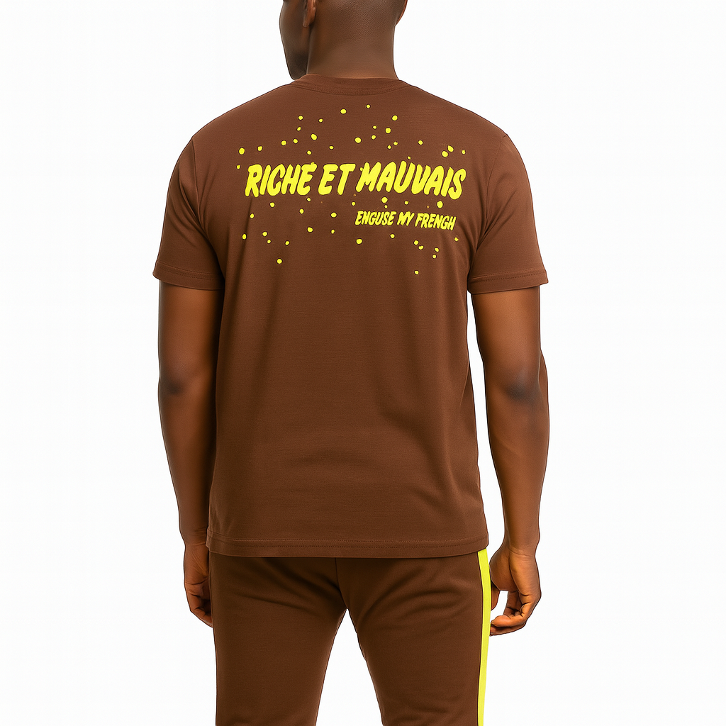 T-shirt /Track Set | Brown/Yellow