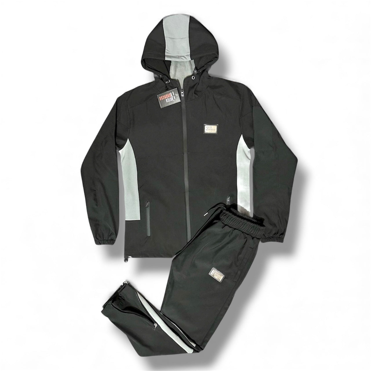 Winter Fleece Lined Tracksuit Black | Metal Plaque Collection