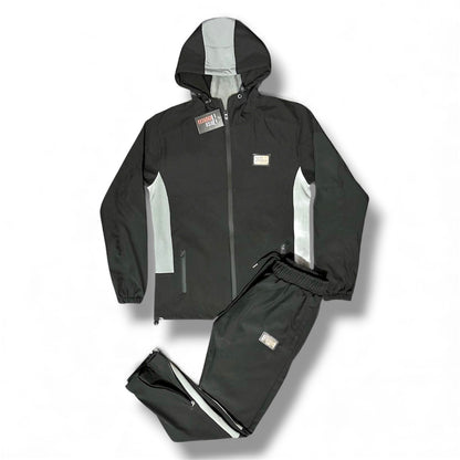 Winter Fleece Lined Tracksuit Black | Metal Plaque Collection