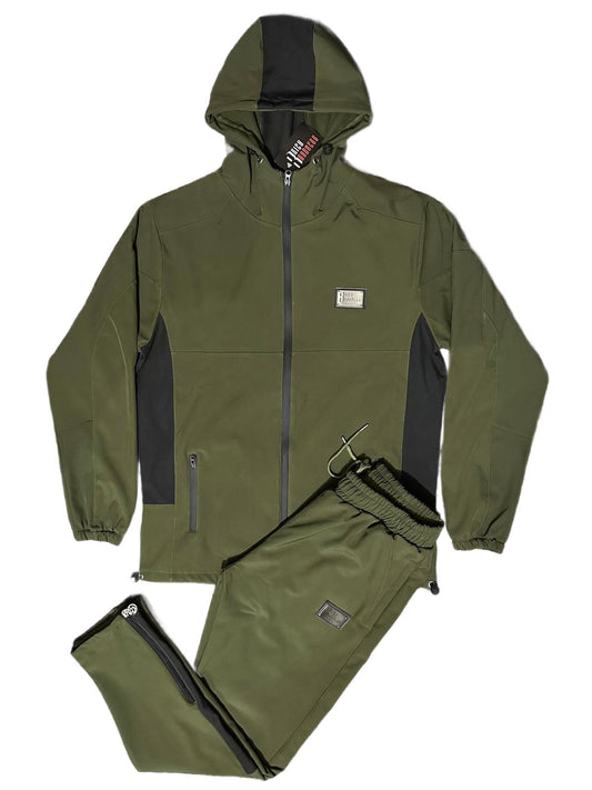Winter Fleece Lined Tracksuit Green  | Metal Plaque Collection