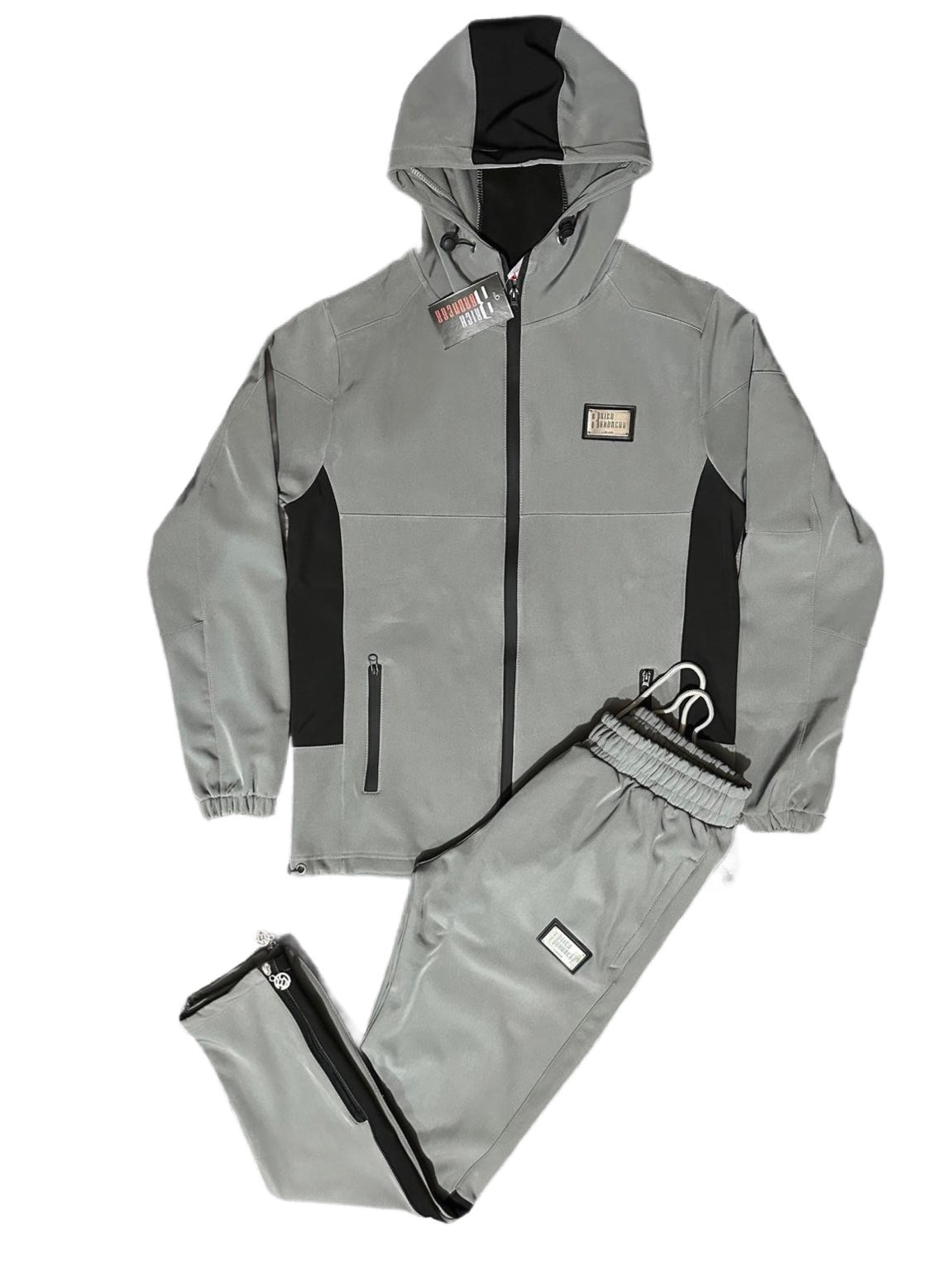 Winter Fleece Lined Tracksuit Grey | Metal Plaque Collection