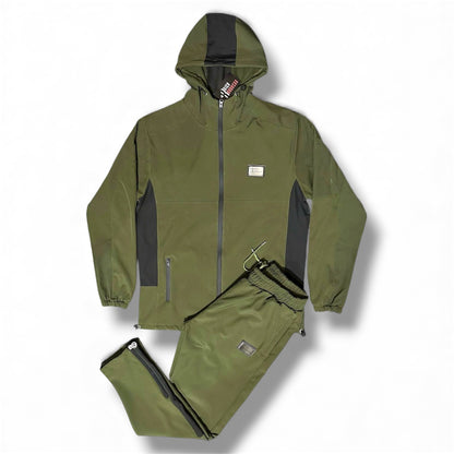 Winter Fleece Lined Tracksuit Green  | Metal Plaque Collection