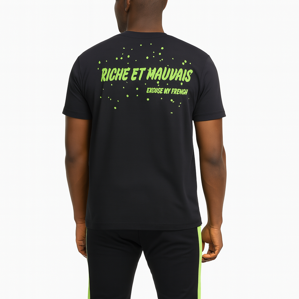 T-shirt /Track Set | Black/Green