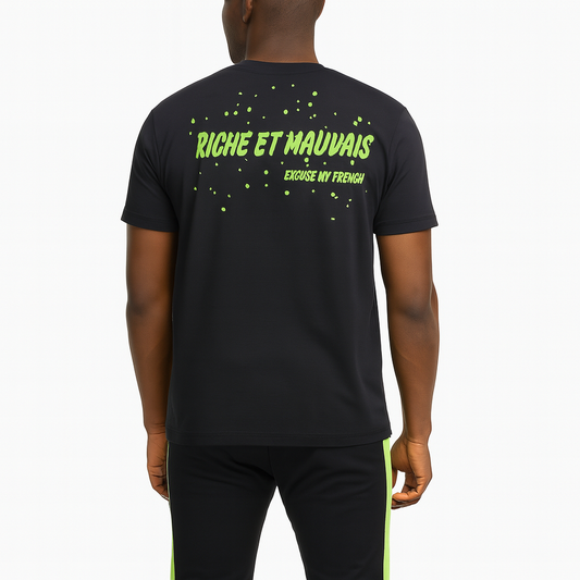 T-shirt /Track Set | Black/Green