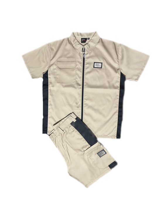 Beige Short Set | Cargo Cotton